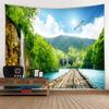 Premium Waterfall Nature Tapestry Wall Hanging Polyester Fabric Decor for Living Room Bedroom Boho Tropical Landscape Print Art