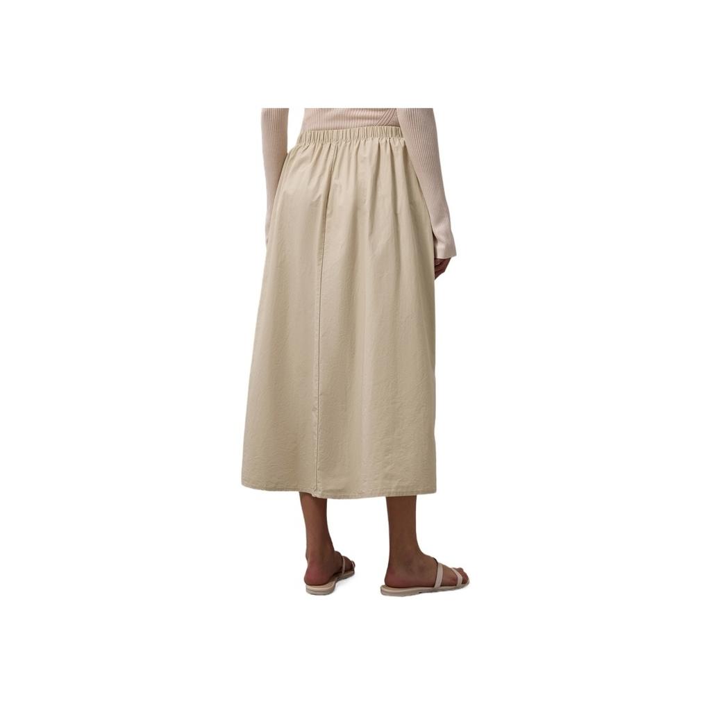 Calvin Klein Ss25 Cotton Twill Midi A-Line Casual Skirt Women skirts Khaki 44B666P