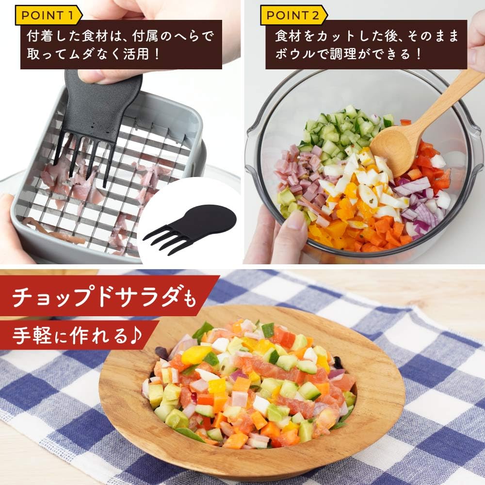 THANKO Potato Cutter PDCR25HWH Manual Potato Cutter with Replacement Blades for French Fries and Potatoes Easy-to-Use Push-Button - (Chopper, Slicer)