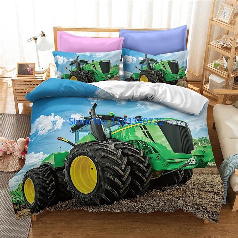 Farm Tractor 3d Bedding Set  Duvet Cover Set 3D Print Comforter Cover Bedclothes for Boy Girl Bedding Sets Bedroom Decor