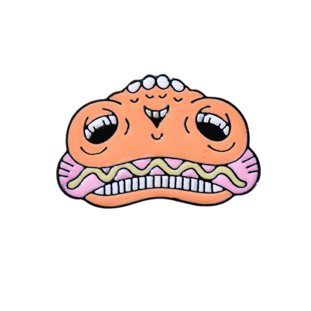 Zinc Zinc Alloy Cartoon Food Brooch Cute Doughnut Brooch Fashion Cartoon Metal Brooch  Ornament Badge