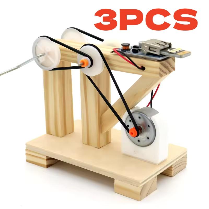 DIY Handkurbel-Generator Modell Kinder Physik Lernen Bildung Bausatz Holz Wissenschaftsexperiment Bildung Spielzeug STEAM Schule