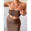 Sexy Strapless and Hip Hugging Skirt Set Sexy Tube Top Bodycon Dress Suit