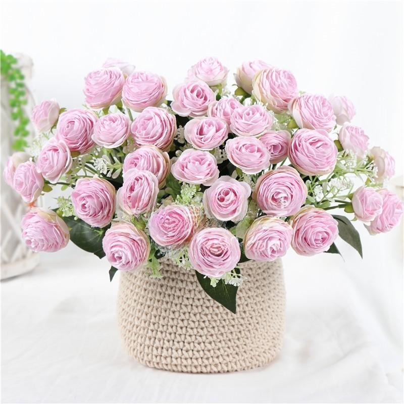 Artificial Rose Bouquet Silk Flower Home Decor For Living Room And Office