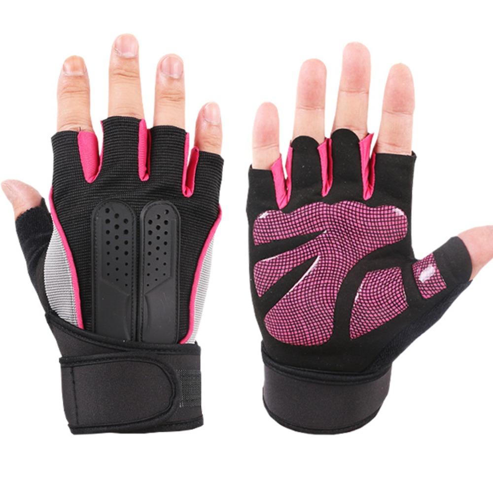 Outdoor Radsport Fitnesshandschuhe Herren und Damen Sport Sonnenschutz Training Gewichtheben Lange Handgelenkschützer Fitness Rutschfeste Halbfingerhandschuhe