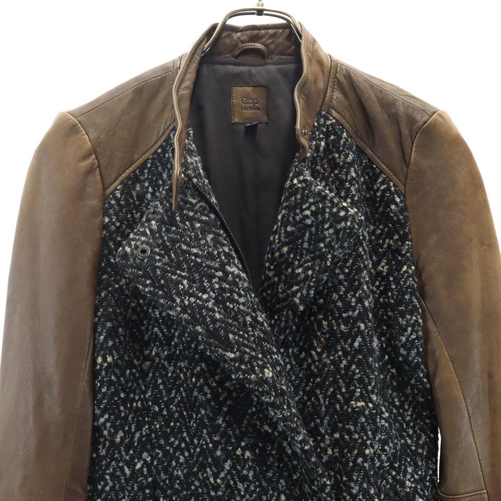 GAP Tweed switching sheepskin leather Riders jacket XXS Brown etc EDITION Women Used