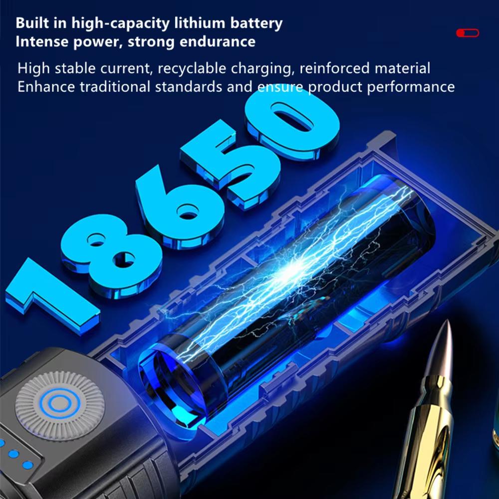 500LM Portable Flashlight 3 Light Modes LED Camping Flashlight Tactical Camping Lantern 1200Mah Waterproof for Emergency Using