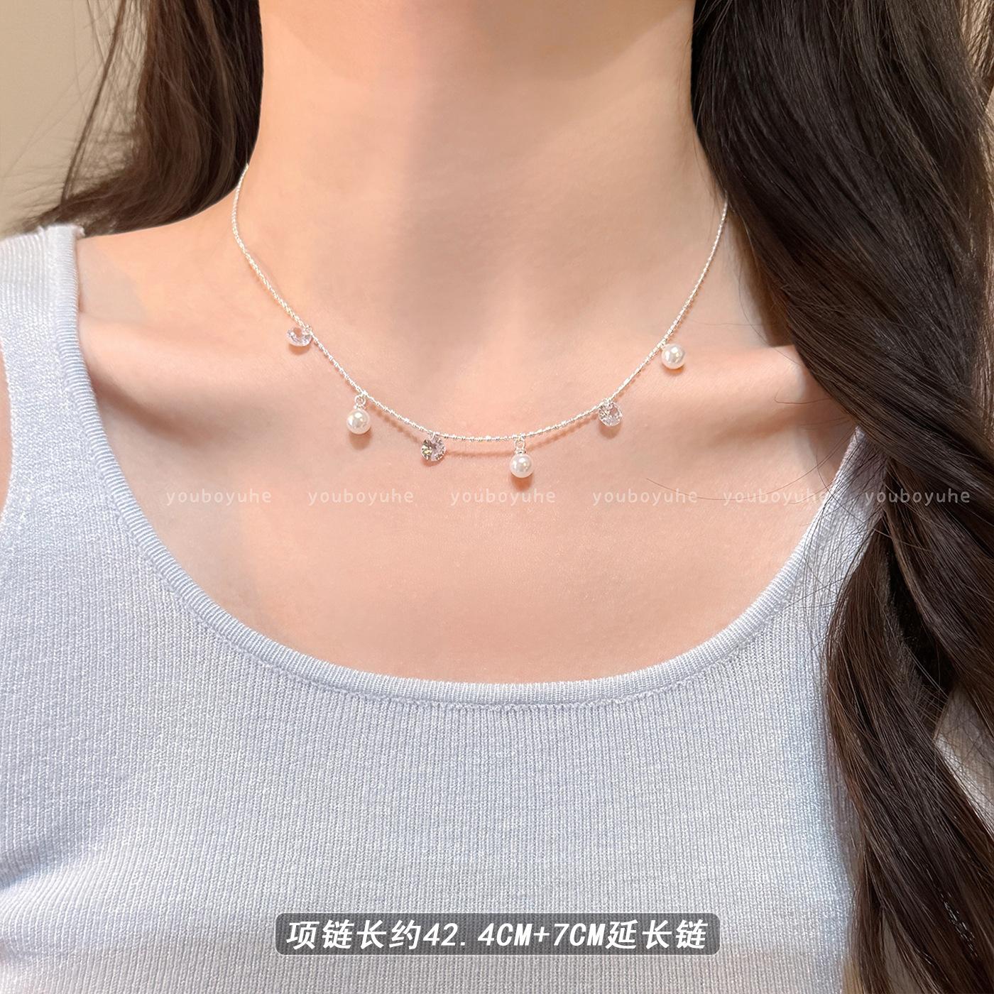 Pearl & Zircon Love Heart Layered Necklace for Women