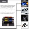 Protective Components Fuses and Accessories for Car Blade Fuse Box Holder 6 Ways Modified Terminal Block with LED Warning Light Electronic Accessories