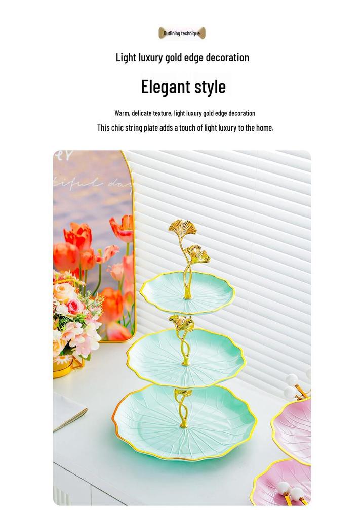 Elegant Multi-Layer Snack & Fruit Plate for Living Room or Coffee Table
