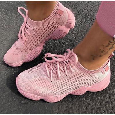 Women's Autumn Footwear Light Sneakers Running Shoes Mesh Breathable Ladies Vulcanized 2024 Lace Up Casual Woman Flat New