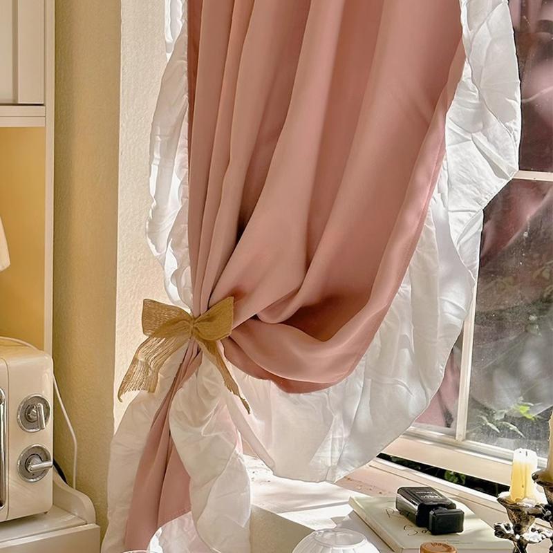Rosa Vorhänge für Mädchenzimmer Kinderzimmer Vorhänge Verdunkelungsvorhang Doppellagige Vorhänge Fenster Vorhangpaneel Fensterdekorationen