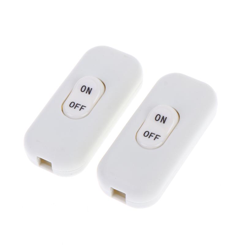 2Pcs Black Inline Cord Switch 250V 6A On/Off Lamp Control Appliance Switch Rocker For Table Lamp Desk Bed Led Lights