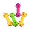 Dog Dumbbell Toy Squeaky Dumbbell Dog Chew Toy Raised Texture Teeth Cleaning Toy for Puppy Teething Dogs Interactive Play