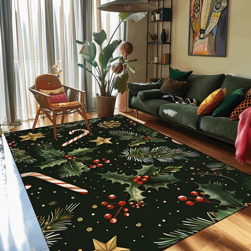 Frohe Weihnachten Willkommen Fußmatten Weihnachten Innen Heimdeko Großer Teppich Küchenmatte Kundenspezifische Teppiche für Wohnzimmer Schlafzimmer Bodenteppiche