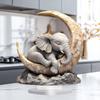 Acrylic Desk Ornament Of An Elephant Sleeping On The Moon For Home Decoration