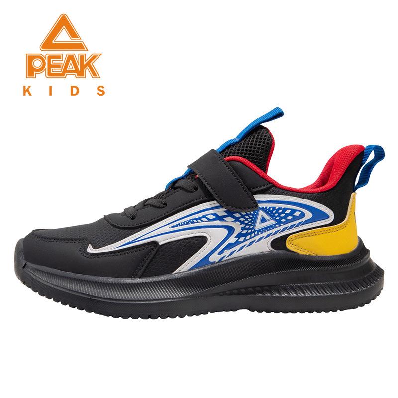 

PEAK Autumn Kids Wear-Resistant Velcro Running Shoes - Trendy Soft Sole Student Sports Sneakers 35