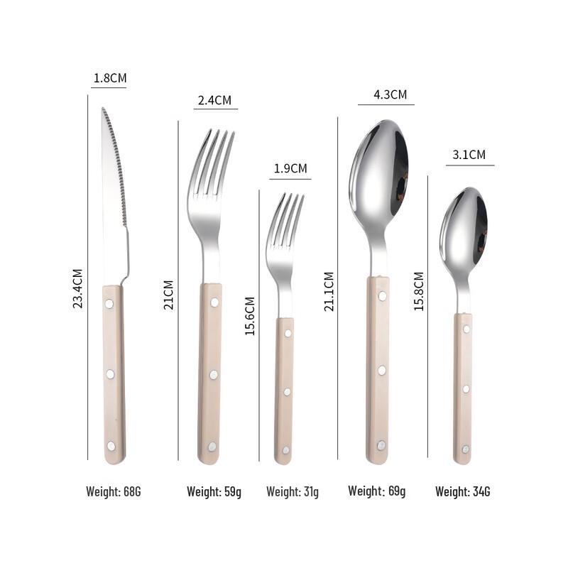 Abay Rivet Handle 5-Piece Stainless Steel Cutlery Set