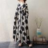 Maxi Dress for Women Spring Autumn Casual Vintage Plus Size Loose Long Sleeve Cotton New In