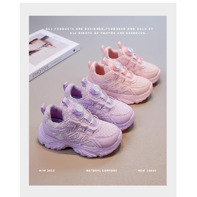 White Sneakers for Children, Girls' Sports Shoes, Little Girls' Running Shoes, Breathable Mesh Shoes for Spring and Autumn, School Dad Shoes