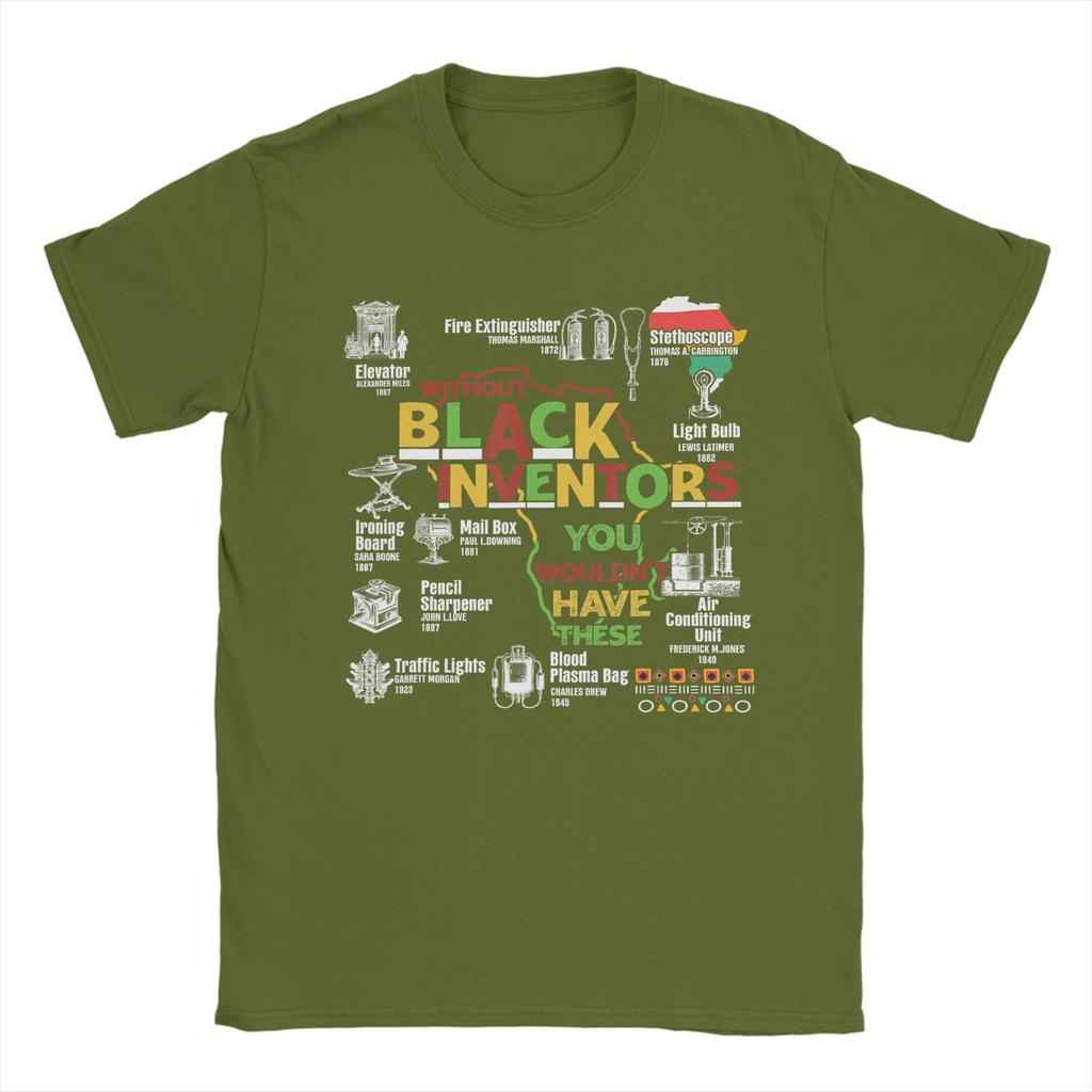 Black Inventors History Month African American 100 Cotton T Shirt For Men Beach T Shirts Breathable Tee Shirt Oversize Tops