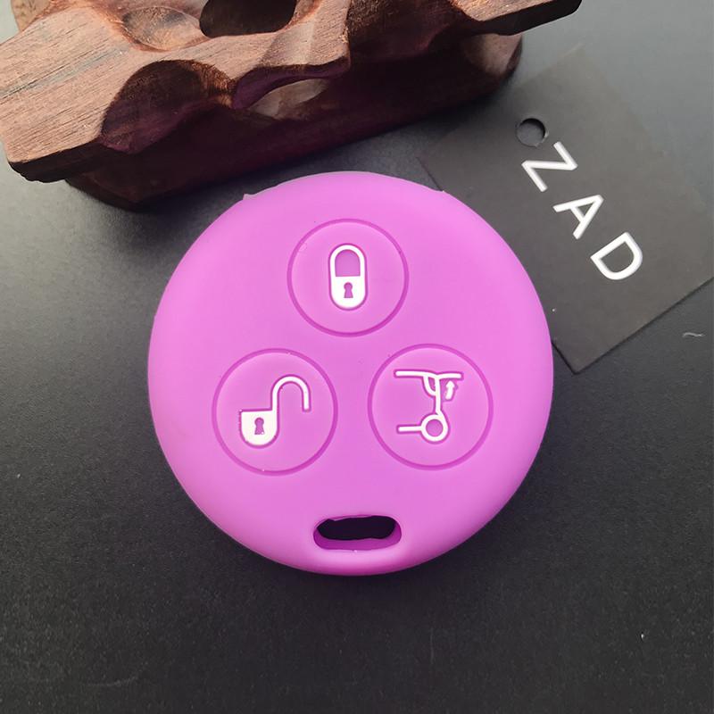 ZAD Silicone car key cover case fits for benz Smart MERCEDES City   Fortwo Roadster 3button remote key protector car accessory