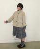RONRON Frill Collar Shirring Jacket Beige