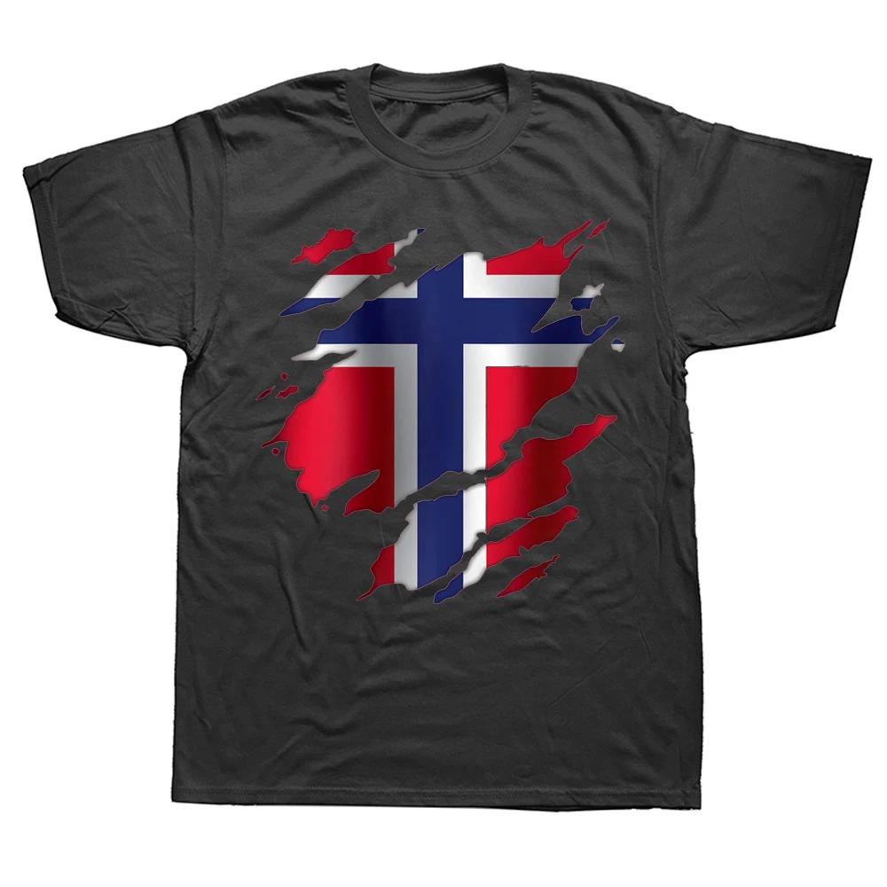 Funny Norway Norwegian Flag T Shirts Summer Style Graphic Cotton Streetwear Short Sleeve Birthday Gifts T-shirt Mens Clothing