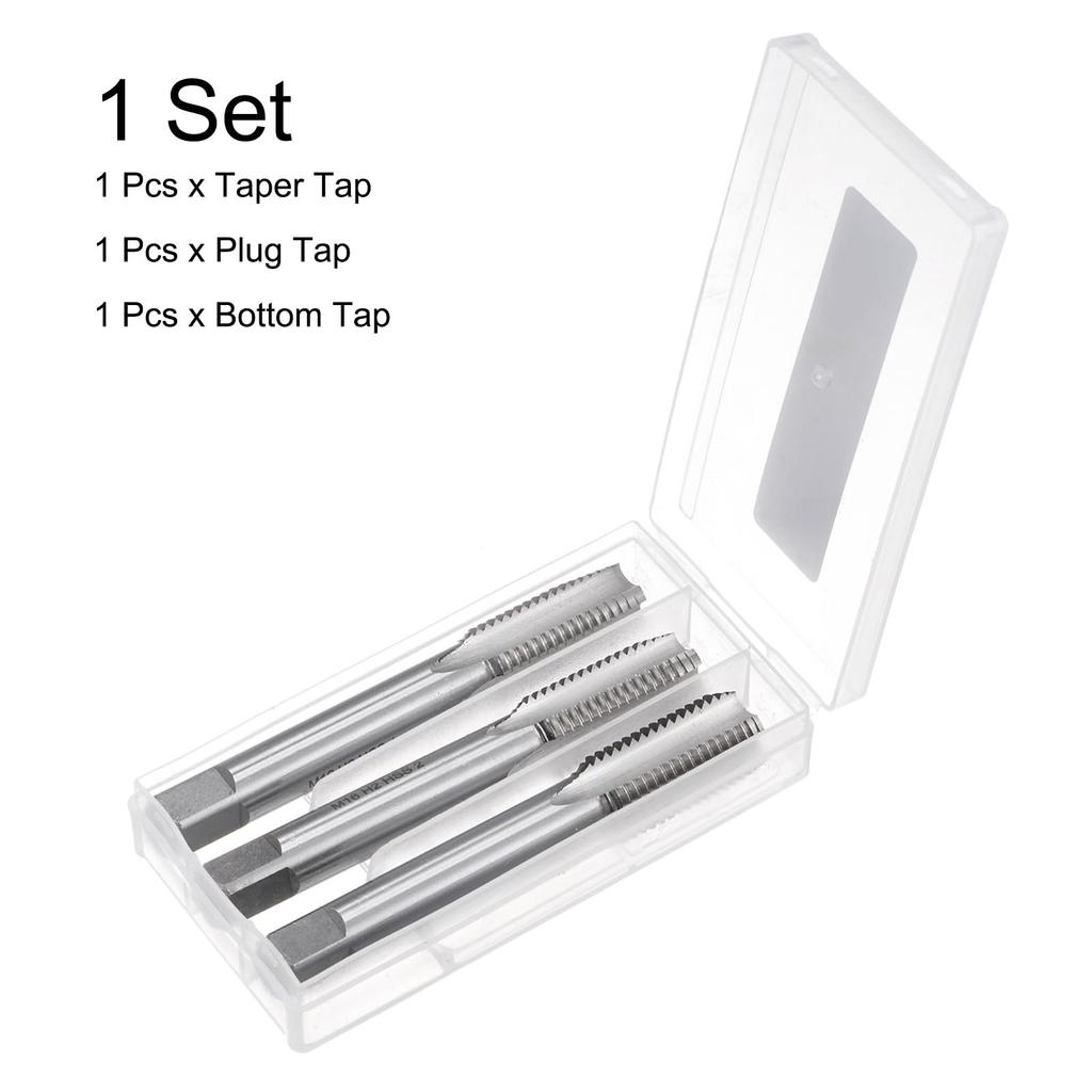 Uxcell Metric Hand Tap M16 X Thread High Speed Steel Hand Threading Tapping Tool Kit Set, 2, Taper/Plug/Bottom Taps,