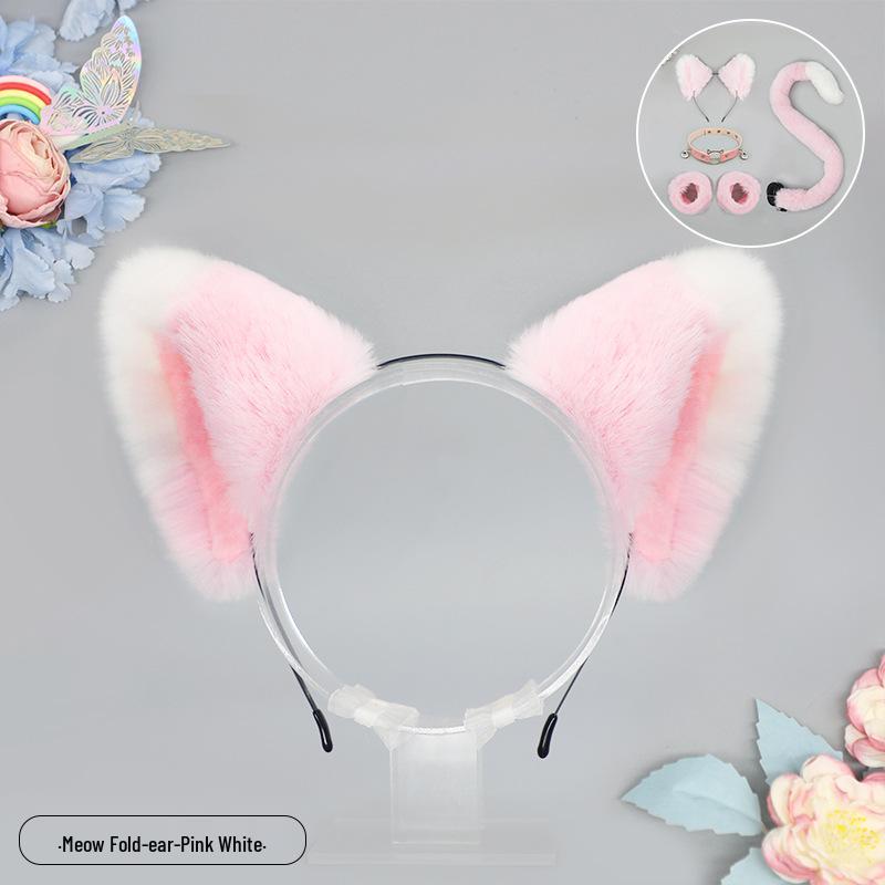 Handmade Plush Cat Girl Maid Fox Beast Ear Headband Hair Accessory