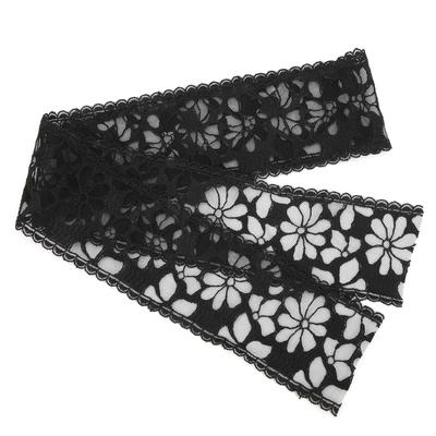 Schwarzes Spitzenband 10 Yards 2,3 Zoll breit Hautfreundlich Dehnbar Bequeme Spitzenborte für Dekorationen Nähen DIY(RF21
