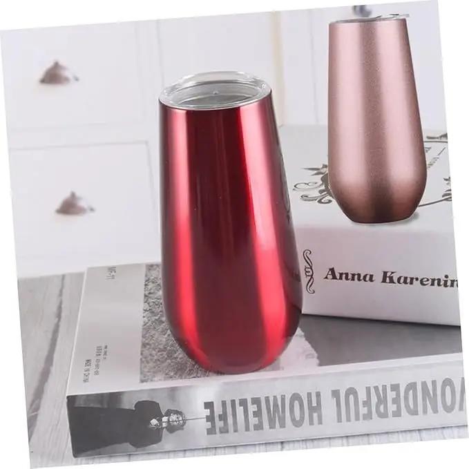 Mini 6oz Eierschalenbecher Innen und Außen 304 Edelstahl Isolierbecher Weinglas Vakuum U-förmig Isoliert Champagnerbecher