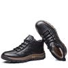 Men Leather Boots Wool Fur Thick Composite Sole Winter Shoes Men Cowhide Leather Designer Outdoors Ankle Boots for Man.