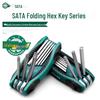 Conjunto de Chaves Torx Dobráveis Métricas SATA de 8 Peças