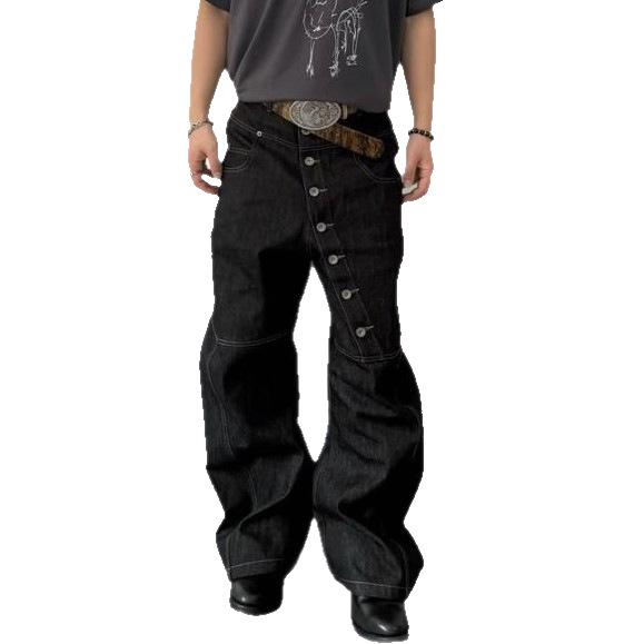 Men's Distressed Ripped Straight-Leg Jeans – American High Street Style