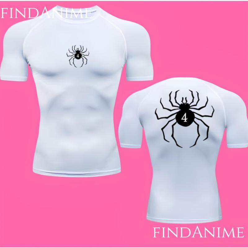 Spider Compression T-Shirts,Phantom Troupe Hunter x Hunter Anime Compression T-Shirt,Anime HxH Spider Gym Compression T-Shirt