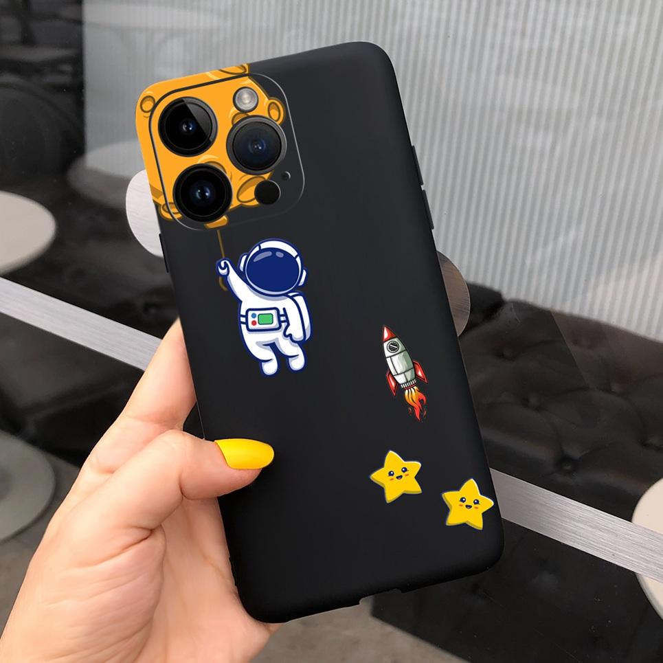 Cases For iPhone 14 Pro Max Case Apple iPhone 14 Pro 14Plus Astronaut Dragon Cool Style Back Cover Matte Ultra Soft Sikilly Capa