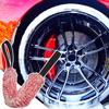 Car Wheel Wash Towel Brush Two-sided Long Belt Cleaning Towel Microfiber Coral Plush Wheel Pull Belt Brush Hub Detail Towel