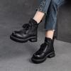 GKTINOO 2024 Winter New Versatile Women's Shoes Retro Genuine Leather Round Toe Thick Bottom Short Boots