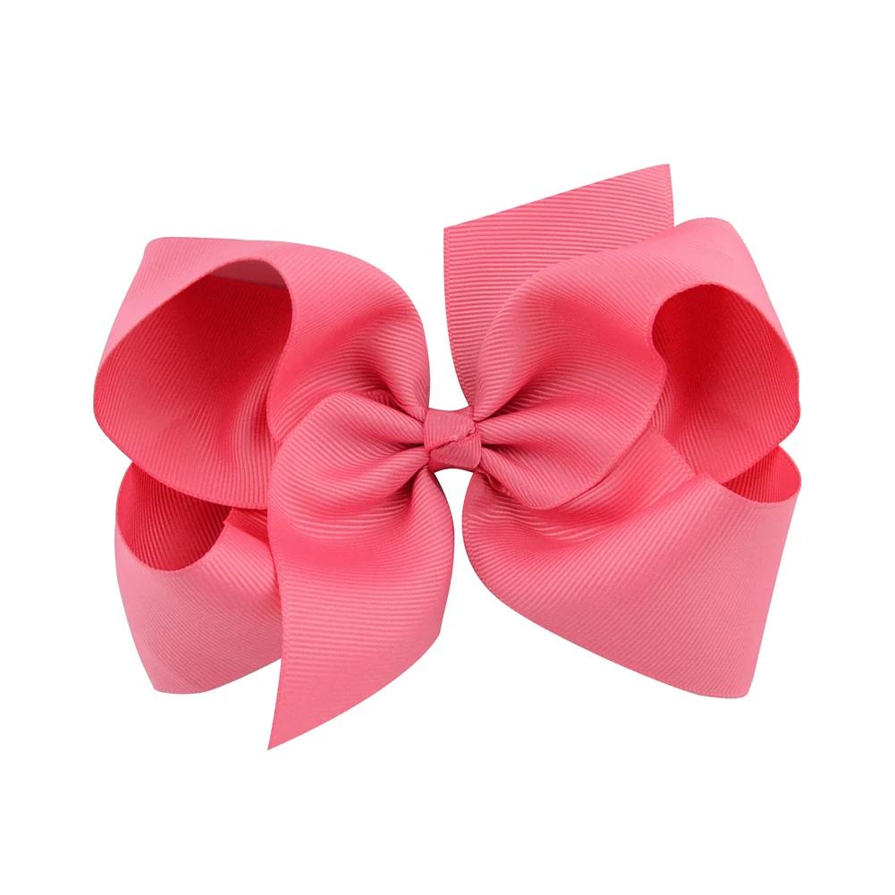BABY BOWS 1Pcs 6inch Solid Colors Grosgrain Ribbon Hair Clips for Girls Large Hairpins Boutique Barrettes Kids Hair Accessories