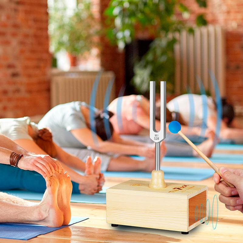 Ladicí vidlička 528Hz 432Hz, Rezonanční box pro ladicí vidličku, Ladicí vidličky pro čakry pro zvukovou terapii, Jógu, Meditaci a Relaxaci
