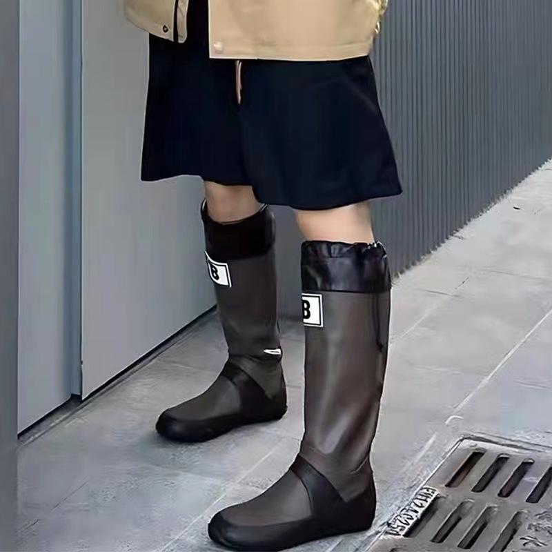 

Winter new outdoor camping long knight boots women s knee water shoes waterproof and non-slip rain boots 40 коричневый