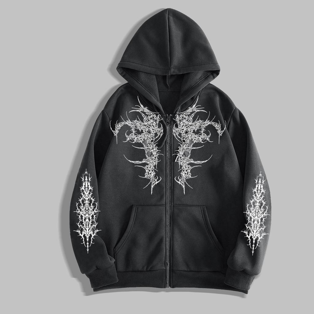Herrhuvtröja med dragkedja - Tröjor för män Y2K Vintage Långärmad Tröja Streetwear Pullover med ficka