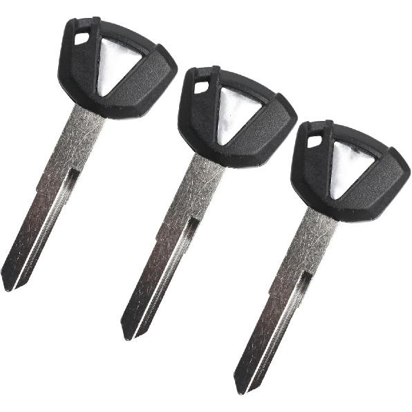 3PCS Duplicate Key Blank Key Uncut Replacement for Kawa-saki Ninja 650 Ninja1000 Versys650 1000 Vulcan s 650 Nomad KLR 650 KLX ZX-6R ZX-10R ZX-14R