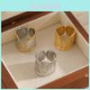Cold Minimalist Geometric Titanium Steel Ring With Gold Plating For Men And Women