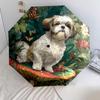 Shih Tzu pattern, automatic folding umbrella, portable and foldable design, 8 ribs, a Christmas or birthday gift.
