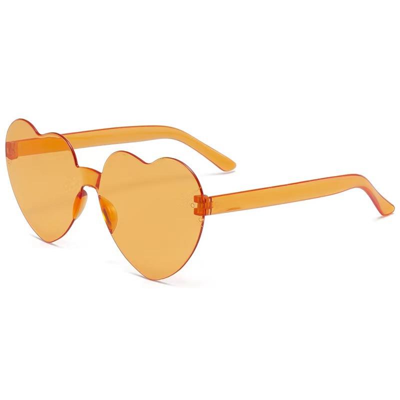 Gafas de Amor de Una Pieza para Hombre y Mujer Gafas de Sol Corazón de Melocotón Jelly sin Montura