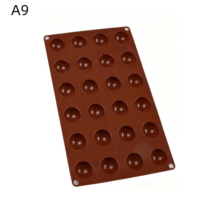 Silicone Half Sphere Baking Mold Reusable 6/15/24 Holes Non-Stick for Ice Cream Chocolate Holiday Baking DIY Gift Making