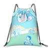 Custom D-Doraemones Drawstring Backpack Women Men Gym Sport Sackpack Foldable Cartoon Training Bag Sack