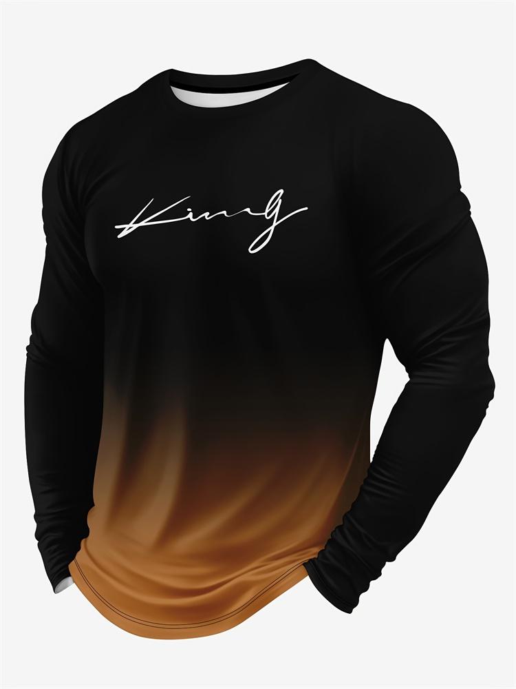 Kraftvoller Löwe 3D-gedrucktes trendiges und modisches langärmeliges Herren-T-Shirt urbaner Street-Style trendiges und modisches Herren-Oberteil lässig